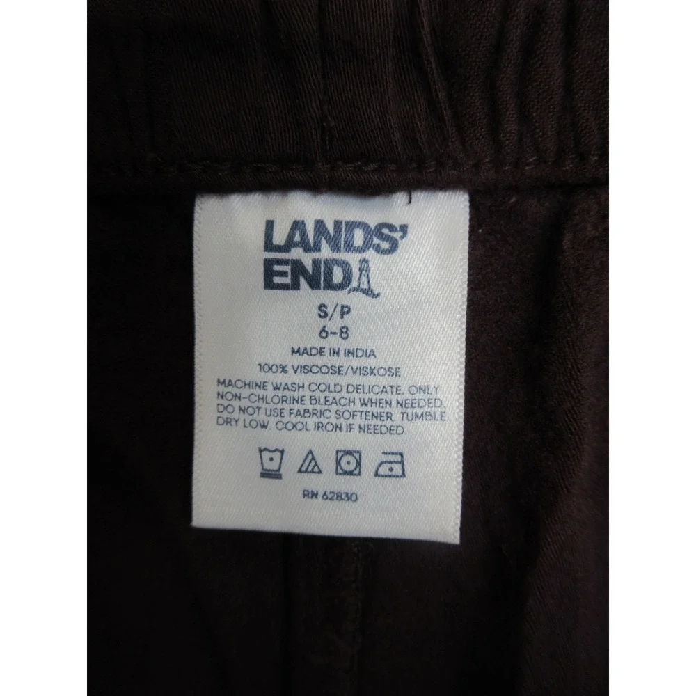Lands End Pajama Set Women S Red Viscose Button Front Top Pants Soft Lounge
